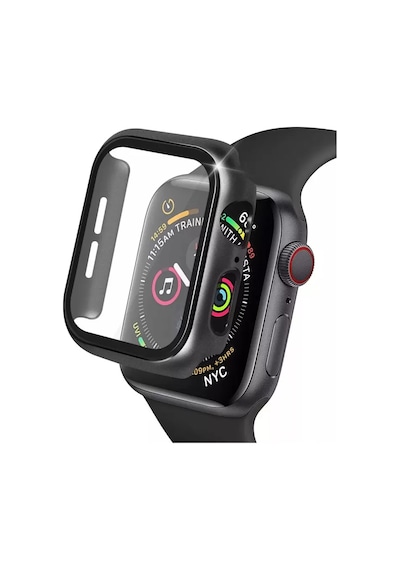 Newface Apple Watch 40mm Camlı Kasa Ekran Koruyucu - Siyah