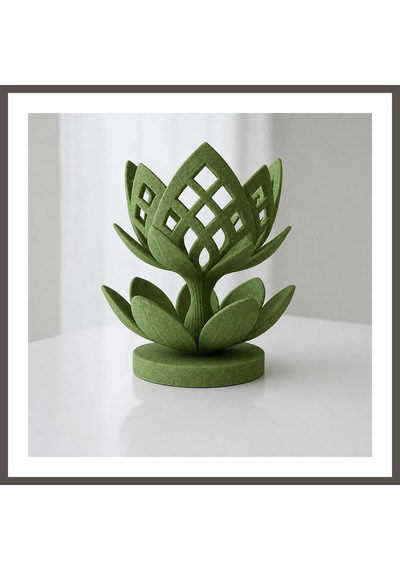 Bezos 3d Baskı Lotus Çiçeği Mumluk - Dekoratif Tealight Mumluk-yeşil Nxrlvng