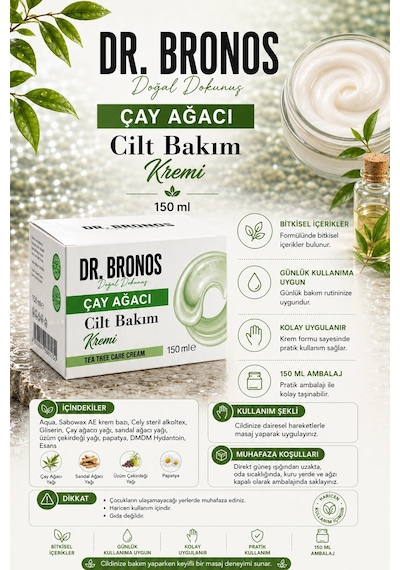Dr. Bronos - Çay Ağacı Cilt Bakım Kremi 150 Ml