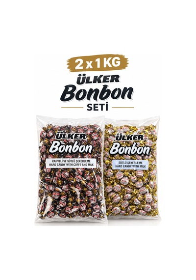Sert Bonbon Şeker Paketi 2 Kg Sütlü Bonbon, Kahveli Ve Sütlü Bonbon