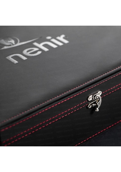 Nehir Fulya Altın Sade 12 Kişilik 89 Parça Deri Kutulu Çatal Kaşık Bıçak Takımı Altın - Gümüş