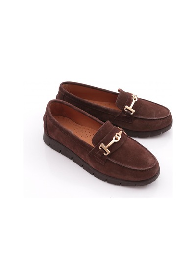 Dgn 5604-6 Kadın Loafer Ayakkabı Kahve Süet