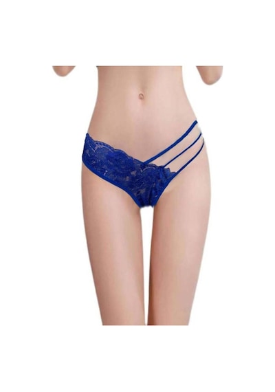 Venlisa Dantelli Şerit Detaylı String Külot Mavi