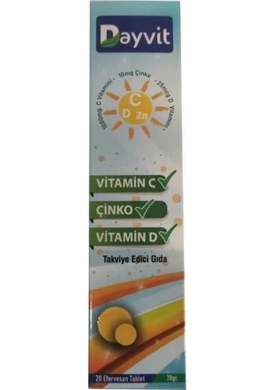 Dayvit Vitamin C Çinko Vitamin D Efervesan Tablet