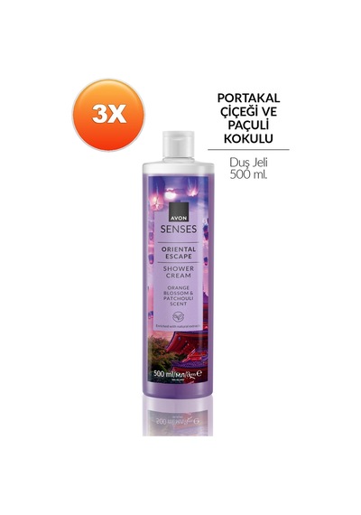Senses Oriental Escape Portakal Çiçeği Ve Paçuli Kokulu Duş Jeli 500ml Üçlü Set Fresh