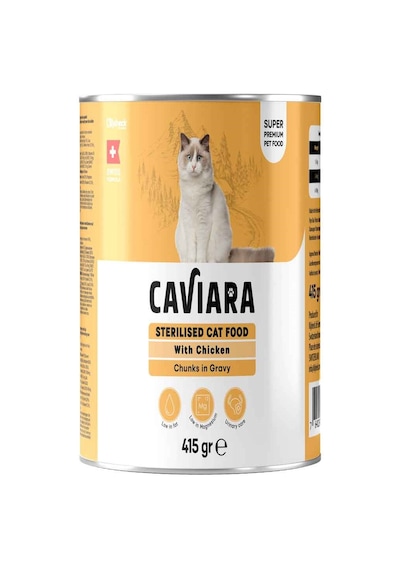 Caviara Kısır Kedi Konservesi Sos İçinde Et Parçacıklı Tavuklu 415 Gr
