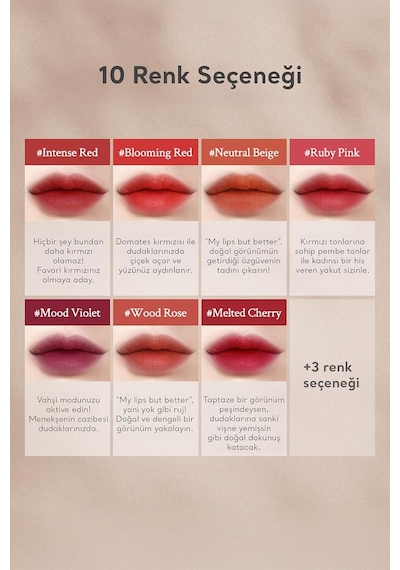 Village 11 Factory Velvet Fit Lip Tint Rosy Nude 4.7g - Mat & Kremsi Dudak Tinti Çok Renkli
