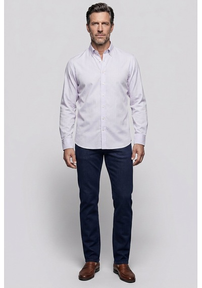 Bisse Gri Regular Fit Cepsiz Uzun Paşa Yaka Gömlek Gmoks261001 D55