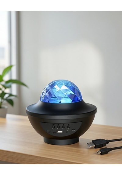 Masa Lambası Projektör Işıklı Disko Topu Bluetooth Renkli Çok Renkli