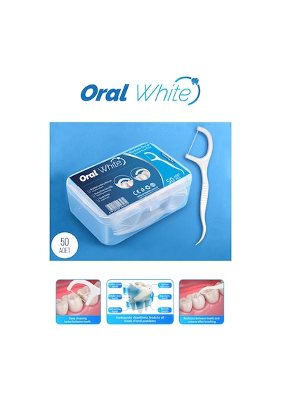 Oral White Cleaning Pro Diş İpi Sade 50'li