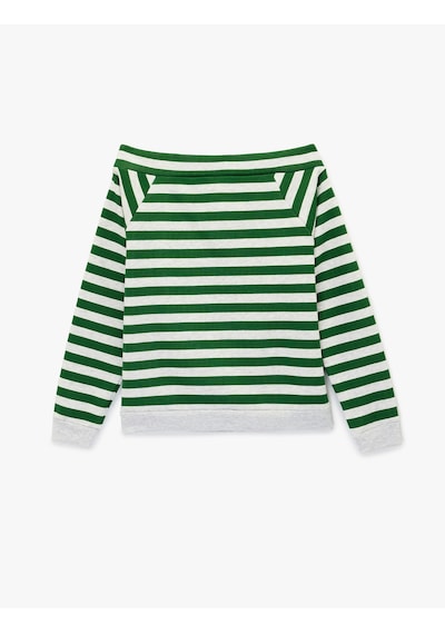 Koton Rahat Kalıp Uzun Kollu Çizgili Kayık Yaka Baskılı Sweatshirt Yeşil Çizgili 6sal10230ık Yeşil Koton Rahat Kalıp Uzun Kollu Çizgili Kayık Yaka Baskılı Sweatshirt Yeşil Çizgili 6sal10230ık Yeşil
