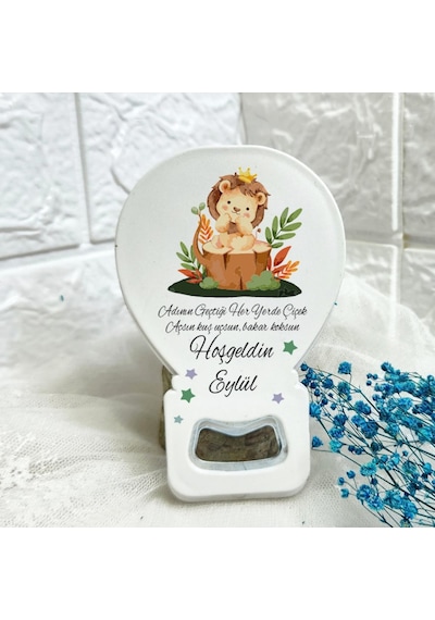 Yenidoğan Açacak Magnet Hediyelik Aslan Baskılı 15 Adet