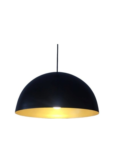 S Retro Siyah Içi Sarı Metal Sarkıt Avize 40 Cm Siyah