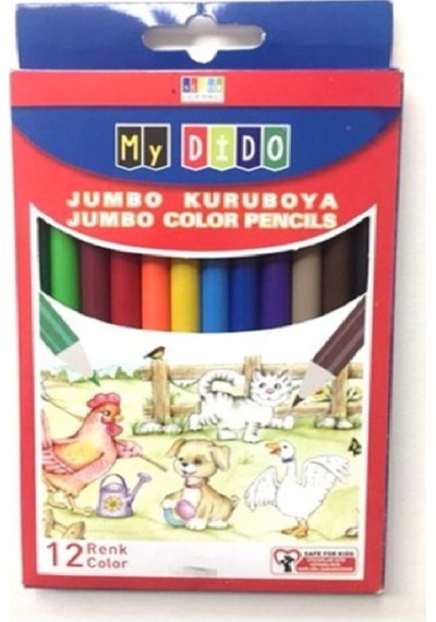 Kuruboya 12 Renk Jumbo Kuru Boya Mydido Jumbo Kuru Boya Tam Boy K