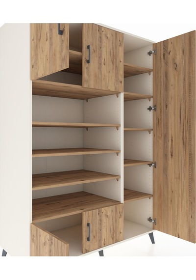 Kronos Dolap 11 Raflı 5 Kapaklı 132x59x195 Aytaşı-çam/çam Aytaşı