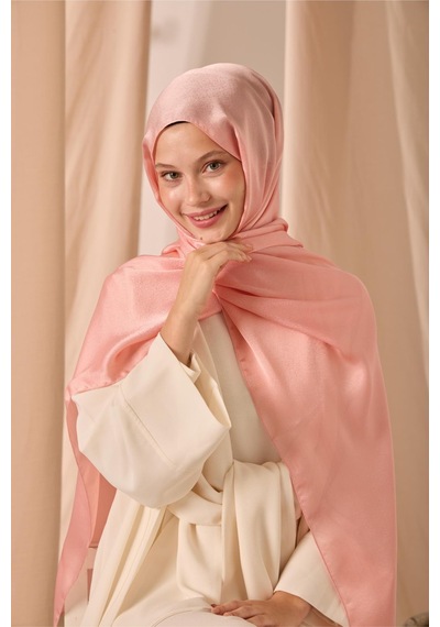 Silk Home Janjan Şal Tek Taraflı Somon Kendinden Çizgi Dokulu Parlak Yüzeyli 75x190 Çok Renkli