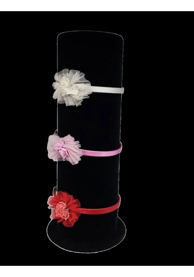 Dikine Süet Kumaş Siyah Renk 50 Cm Taç Standı
