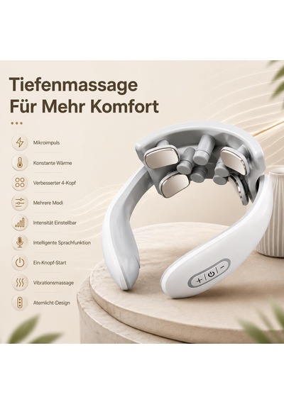 Neurorelief Ems Isı Ve Kırmızı Işıklı Boyun Masaj Cihazı 6 Mod 15 Yoğunluk 4 Titreşim Boyun Ve Omuz İçin Kablosuz Masaj Cihazı 2x