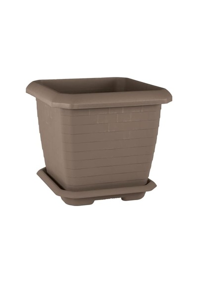 Tr Hk03 Hisar Kare Saksı No:3 Tabaklı 37 Cm, 25,5 Litre Mocha Diğer