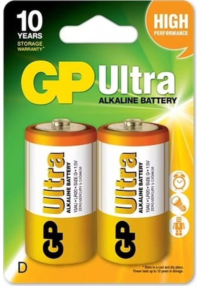 Gp 13Au-2U2 Lr20 Ultra Alkalin Büyük Boy D Pil 2'li