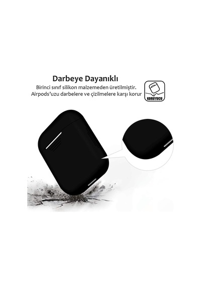 Apple Airpods 1.nesil 2.nesil İle Uyumlu Silikon Kılıf Lacivert