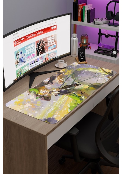 Emilie Genshin Impact Anime Gacha V2 - 90x40 Xxl Gaming Mouse Pad Fare Altlığı