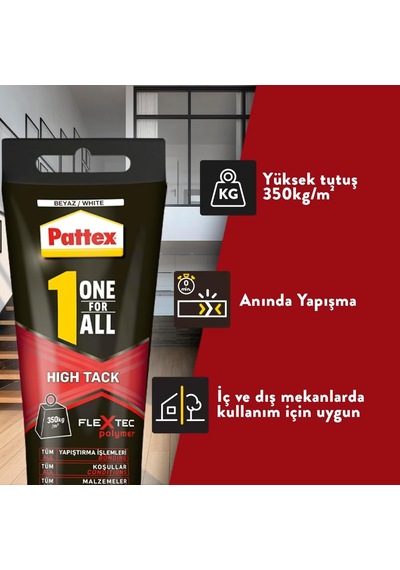 One For All High Tack, Yüksek Kaliteli Montaj Yapıştırıcısı, Tüm Yüzeyler İçin Güçlü Yapıştırıcı, Profesyonel Çok Amaçlı Yapıştırıcı, 1x142g Tüp