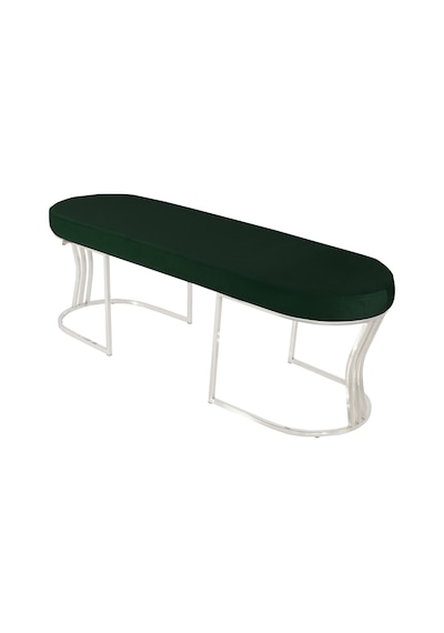 Viego Silver Smooth- Yeşil Kapitoneli Model Puf & Bench & Koltuk- Oturak-uzun Makyaj Puff-yatak Odası Ucu &önü