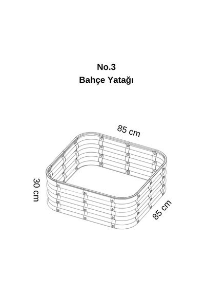 Modüler Yükseltilmiş Bahçe Yatağı Yükseltilmiş Sebze Yatağı No:3 85x85 Bej