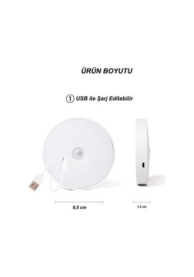 Şarjlı Sensörlü Gece Led Lambası Egonex Açık Lacivert