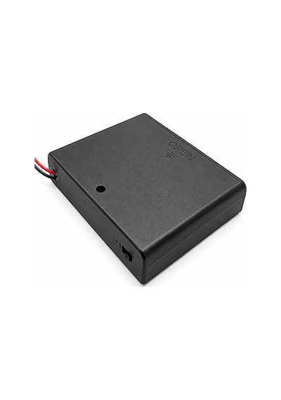 Robodünya 6 Lı Aa Kapaklı Anahtarlı Kalın Kalem Pil Yuvası