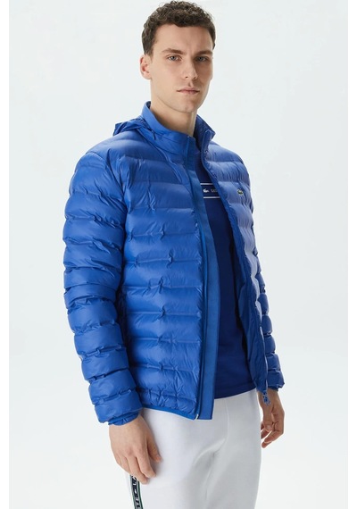 Lacoste Synthetic Fill Jacket Gizlenebilir Kapişonlu Şişme Erkek Mont Mavi Lacivert