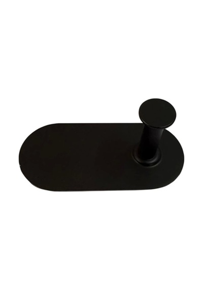 Askılık Yapışkanlı Thincal Oval Tekli Mat Siyah Rengi Pakette 4 Adet Mat Siyah