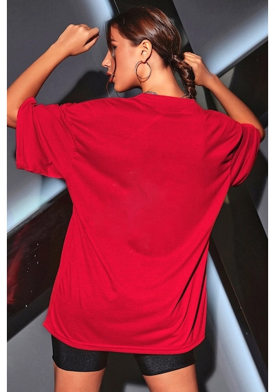 Uyguntarz Adventures Baskılı Tasarım Tshirt Kırmızı