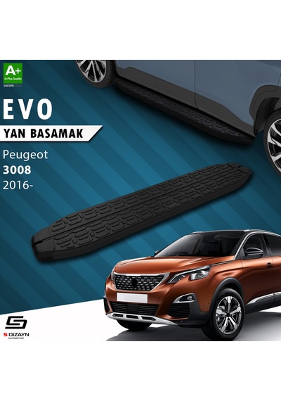 S-dizayn Peugeot 3008 2 Evo Siyah Yan Basamak 183 Cm 2016 Üzeri