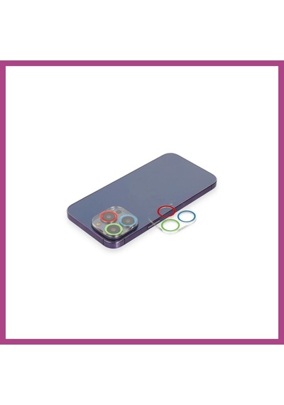 Gees Global Apple iPhone 13 Pro Uyumlu Renkli Kamera Lens Koruma Cam - Mavi-yeşil Gbzs Mavi - Yeşil