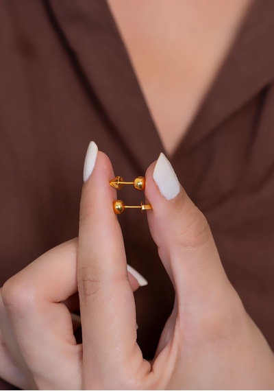 14 Ayar Altın Top Küpe 4 Mm Sarı Altın