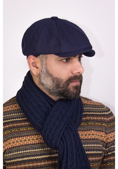 Kışlık Erkek Peaky Blinders İngiliz Driver Kasket Koyu Lacivert 7404 Lacivert