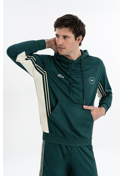 Maraton Boxy Erkek Kapüşonlu Yeşil Sweatshirt Yeşil