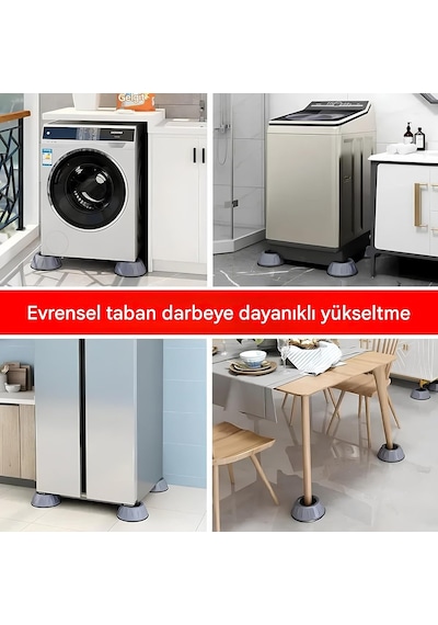 Çamaşır Makinesi, Bulaşık Makinesi Ve Buzdolabı Titreşim Engelleyici Ayak Pedi 4'lü Set Gürültü Azaltıc Genel