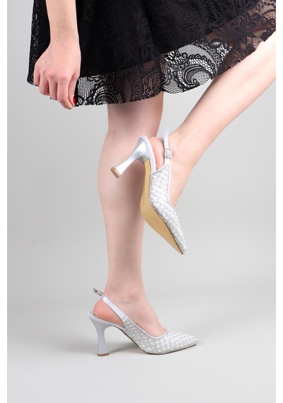 Birikon Sandor Çubuk Boncuklu Stiletto Gümüş-8420 GÜMÜŞ