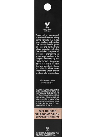 E.l.f. No Budge Shadow Stick Uzun Ömürlü Ve Silinmeye Dayanıklı Metalik Göz Farı Champagne 6