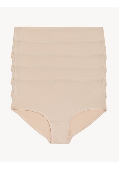 Marks & Spencer 5'li Dikişsiz Short Külot Seti T61004102 Bej