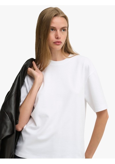 Only Onlsuperıor Ss Oneck Loosetop Jrs Noos Kadın Beyaz T-shirt - 15377604