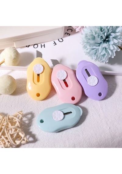 Mini Maket Bıçağı - Karışık Sevimli Tasarımlar Çok Renkli