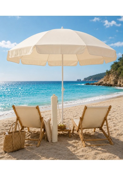 Yek Outdoor 200 Cm Plaj Ve Bahçe Şemsiyesi Taşıma Çantalı Krem