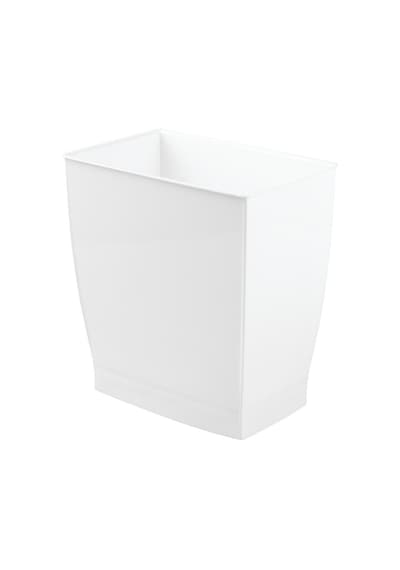White - Mono Wastebasket Trash Can - Rectangular, White Siyah