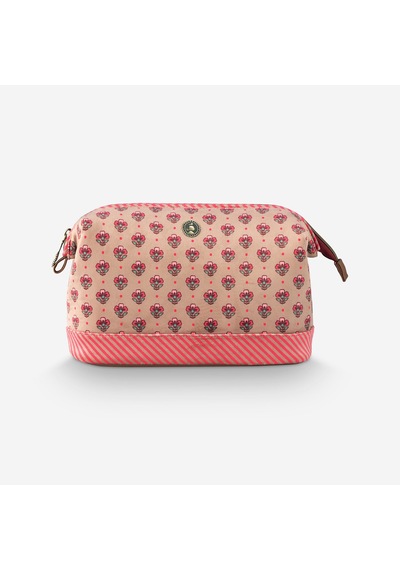 Pembe Polyester Makyaj Çantası 26x12x18 Cm