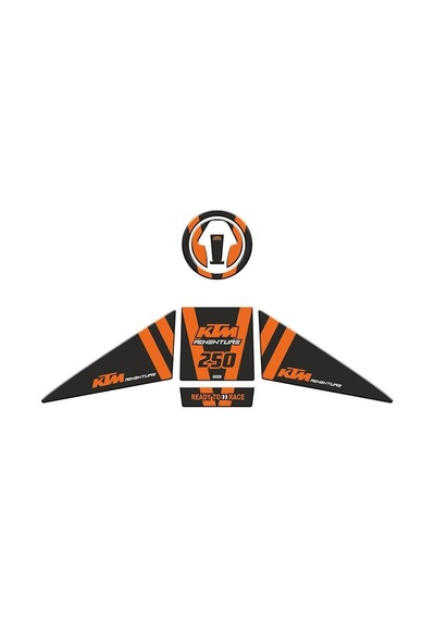 Gogo Ktm Adventure 250 2019-2022 Tank Pad Set 003 Siyah/turuncu