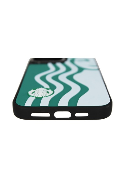 Apple Uyumlu iPhone 7 Starbucks Baskılı 3d Kabartmalı Kamera Koruyuculu Kılıf Koyu Yeşil